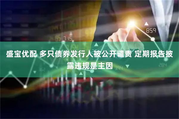 盛宝优配 多只债券发行人被公开谴责 定期报告披露违规是主因